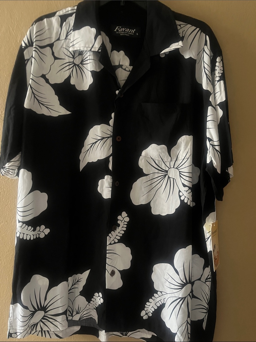 Favant, Black & White Floral Hawaiian Shirt - Men